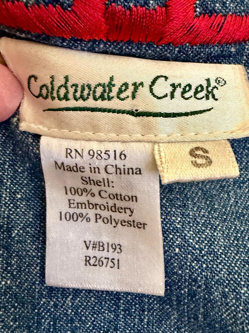 Coldwater Creek Embroidered Blue Denim Jacket - Picture 5 of 6
